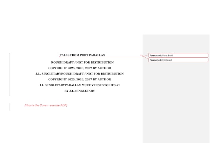proofread with track changes, developmental editing and copyedit a book